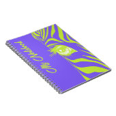 Neon Pop Art Zebra Patroon Glam Notitieboek (Rechterzijde)
