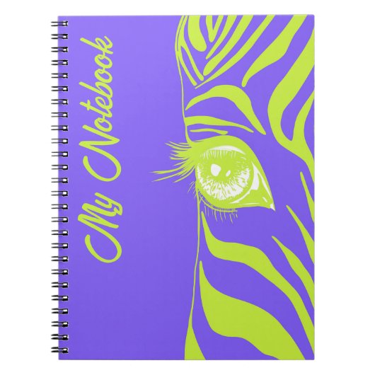 Neon Pop Art Zebra Patroon Glam Notitieboek (Voorkant)