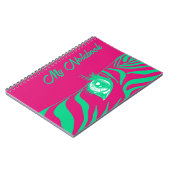 Neon Pop Art Zebra Patroon Glam  Notitieboek (Linkerzijde)
