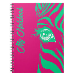 Neon Pop Art Zebra Patroon Glam Notitieboek