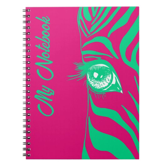 Neon Pop Art Zebra Patroon Glam  Notitieboek (Voorkant)