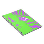 Neon Pop Art Zebra Patroon Glam Notitieboek (Rechterzijde)