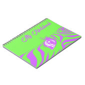 Neon Pop Art Zebra Patroon Glam Notitieboek (Linkerzijde)