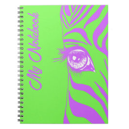 Neon Pop Art Zebra Patroon Glam Notitieboek