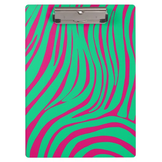 Neon Pop Art Zebra Patroon Klembord (Voorkant)