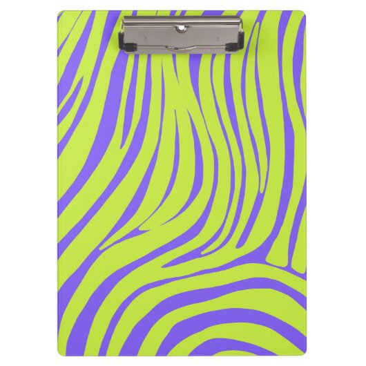 Neon Pop Art Zebra Patroon Klembord (Voorkant)