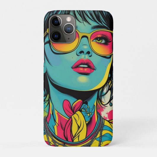 Neon Pop Diva Portrait – Bold & Vibrant Retro Art Case-Mate iPhone Case (Achterkant)