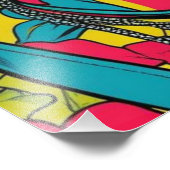 Neon Pop Diva Portrait – Bold & Vibrant Retro Art Foto Afdruk (Hoek)