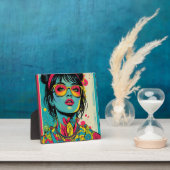 Neon Pop Diva Portrait – Bold & Vibrant Retro Art Fotoplaat (Insitu)