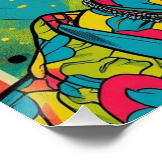 Neon Pop Diva Portrait – Bold & Vibrant Retro Art Perfect Poster (Hoek)