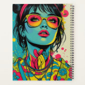 Neon Pop Diva Portrait – Bold & Vibrant Retro Art Planner (Achterkant)