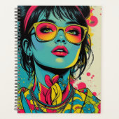 Neon Pop Diva Portrait – Bold & Vibrant Retro Art Planner (Voorkant)