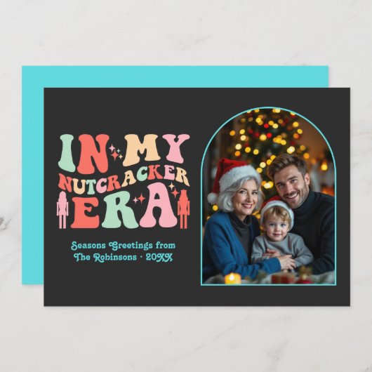 Neon Pop Era In My Nutcracker Era Christmas Photo Feestdagenkaart (Voorkant / Achterkant)