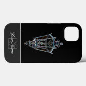 Neon-Pop-Kunst oude gaslantaarn met Monogram! Case-Mate iPhone Case (Achterkant (horizontaal))