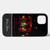 Neon-Pop-Kunst romantisch kaarslicht met Monogram! Case-Mate iPhone Case (Achterkant (horizontaal))
