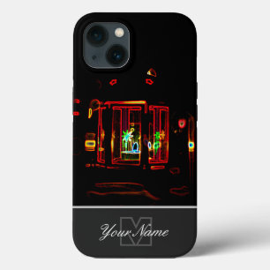 Neon-Pop-Kunst romantisch kaarslicht met Monogram! Case-Mate iPhone Case