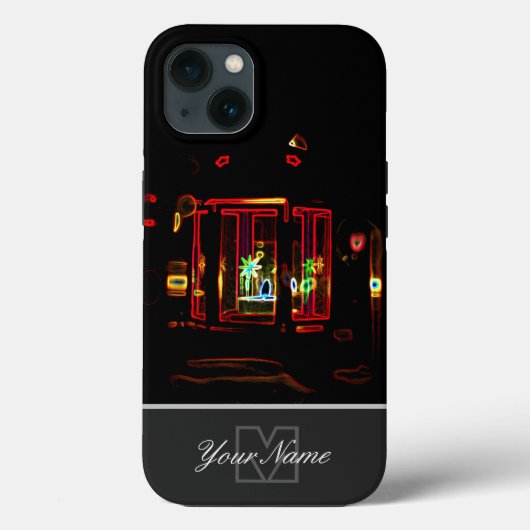 Neon-Pop-Kunst romantisch kaarslicht met Monogram! Case-Mate iPhone Case (Achterkant)