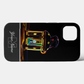 Neon-Pop-Kunst romantisch kaarslicht met Monogram! Case-Mate iPhone Case (Achterkant (horizontaal))