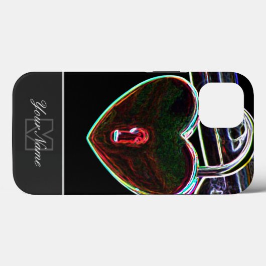 Neon-Pop-Kunst zwaar hartverwarmend Monogram! Case-Mate iPhone Case (Achterkant (horizontaal))