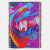 Neon Pop kunstportret Deken (Voorkant Verticaal)