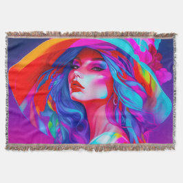 Neon Pop kunstportret Deken