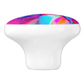 Neon Pop kunstportret Keramische Knop (Zijkant)