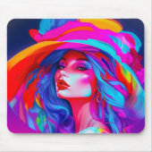 Neon Pop kunstportret Muismat (Voorkant)