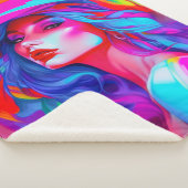 Neon Pop kunstportret Sherpa Deken (3/4)