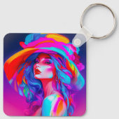 Neon Pop kunstportret Sleutelhanger (Achterkant)