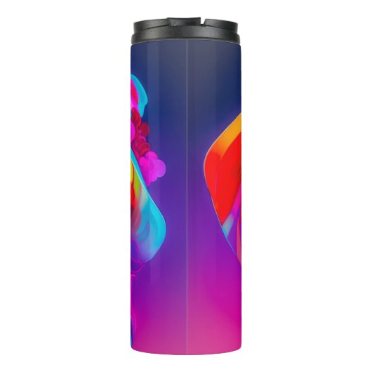 Neon Pop kunstportret Thermosbeker (Achterkant)