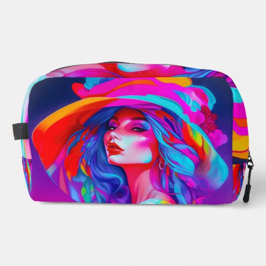 Neon Pop kunstportret Toilettasje (Voorkant)