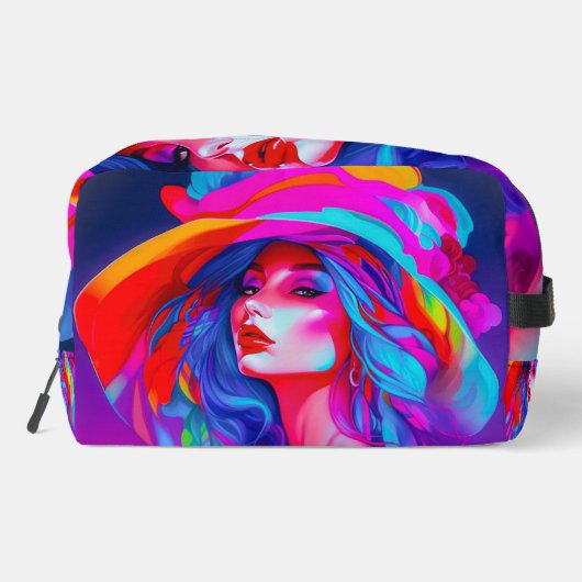 Neon Pop kunstportret Toilettasje (Achterkant)