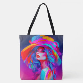 Neon Pop kunstportret Tote Bag