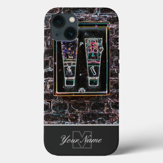 Neon-Pop-Kunstretro kauwgum met Monogram! Case-Mate iPhone Case (Achterkant)