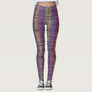 Neon Pop Leopard Print Leggings - Vet en stijlvol