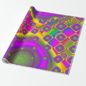 Neon Pop Paper Psychedelic Cadeaupapier (Uitgerold)