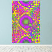 Neon Pop Paper Psychedelic Canvas Afdruk (Insitu (Houten vloer))