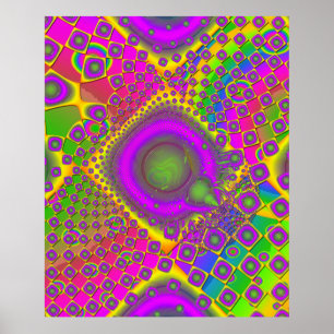 Neon Pop Paper Psychedelic Poster