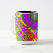 Neon Pop Paper Psychedelic Tweekleurige Koffiemok (Voorkant links)