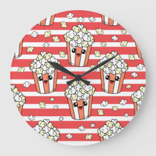 Neon Popcorn Kinder Patroon Grote Klok