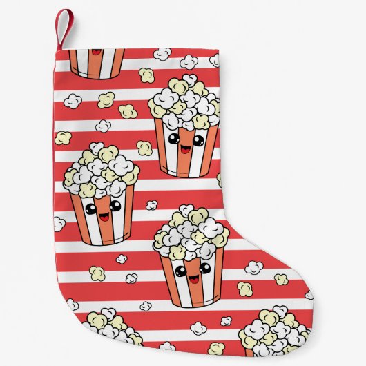 Neon Popcorn Kinder Patroon Kleine Kerstsok (Voorkant)