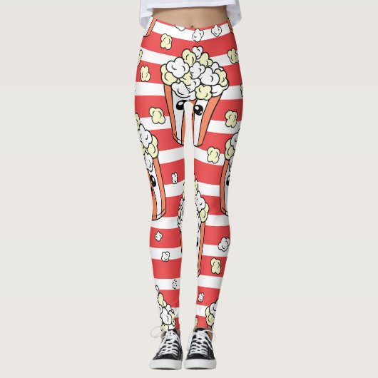 Neon Popcorn Kinder Patroon Leggings (Voorkant)