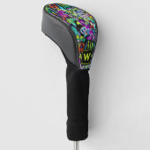 Neon Popmuziek Graffiti Straatkunst Monogramme Golfheadcover (Schuin)