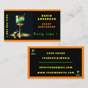Neon Populaire Party Tijd Gepersonaliseerde Profes Visitekaartje