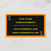 Neon Populaire Party Tijd Gepersonaliseerde Profes Visitekaartje (Achterkant)