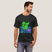 Neon Postkaarten Neon Print Vis T-shirt (Voorkant volledig)