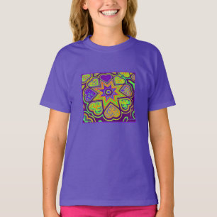 'Neon Power' Hartjes Vol Liefde Meisjes T-shirt
