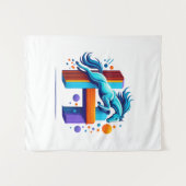 Neon Power Horse Jump Over H Letter Wandkleed (Voorkant (horizontaal))