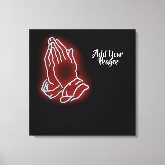 Neon Praying Hands personaliseren of aanpassen Canvas Afdruk (Voorkant)