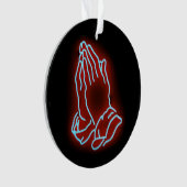 Neon Praying Hands personaliseren of aanpassen Ornament (voorkant)